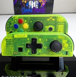 Transparent Lime Green - DPAD colorful ABXY - Custom Joycons for Nintendo Switch - Picture 1 of 4