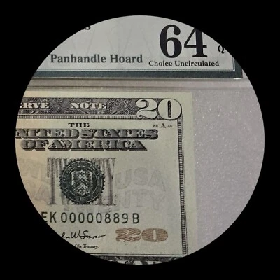 2004 $20 FRN PMG 64 Trinary low Serial Number Five Of Kind Uncirculated Currency - Image 1 of 3