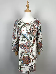 Vestido Blusa Bogner Fire Ice Multicolor Ligero Cuello Redondo Flores Talla US 10 - Imagen 1 de 18