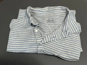 Patagonia Men’s Short Sleeve Golf Polo Shirt With Pocket Blue Stripe Medium - Picture 1 of 6
