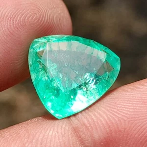 Attractive Green Emerald Gemstone Certified Loose Gemstone 10 Ct Approximate - Picture 1 of 9