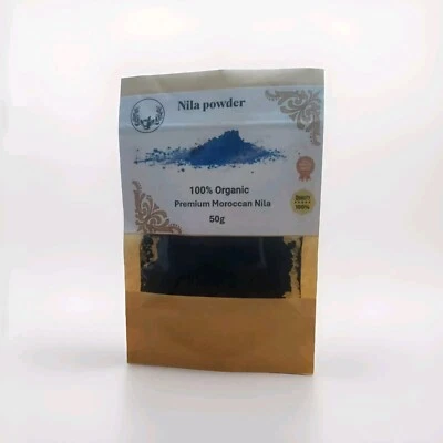 100% Authentic Natural Moroccan Blue Nila Powder Organic 50g.Wholesale Available - Image 1 of 4