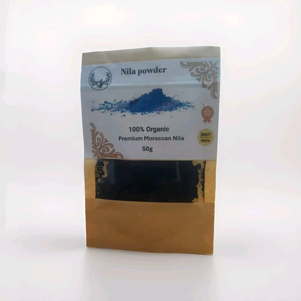 100% Authentic Natural Moroccan Blue Nila Powder Organic 50g.Wholesale Available - Image 1 of 4