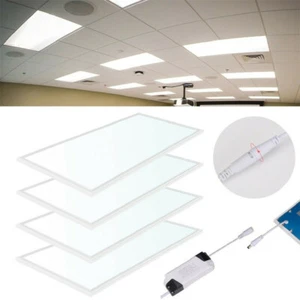 Pack of 4 6500K Extra Large Led Ceiling Panel Light Lamp 72W 2x4ft White Frame - Picture 1 of 12