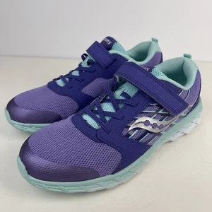 Saucony Running Shoes Kids Size 6 Wind 2.0 Purple Green Great Condition - Picture 1 of 14
