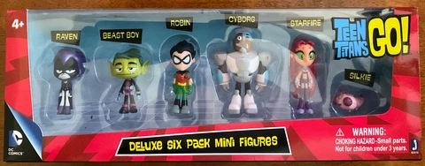 Teen Titans Go Deluxe Six Pack 6 Mini Figure set. New. Free Ship Mint In Box Cover