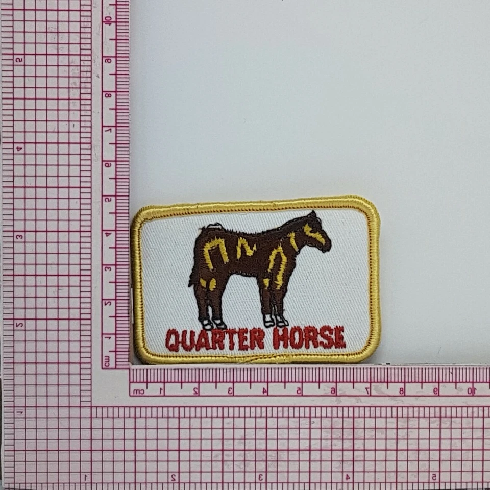 American Quarter Horse Equine Jacket Vest Patch Logo Applique Yellow Trim - Image 1 of 1