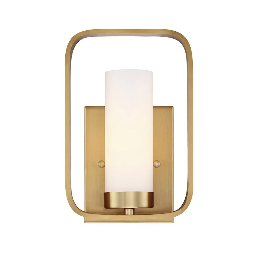 Forte Lighting Kineo 1 Light Wall Mount, Soft Gold/Satin Opal Glass - 5197-01-12 - Image 1 of 1