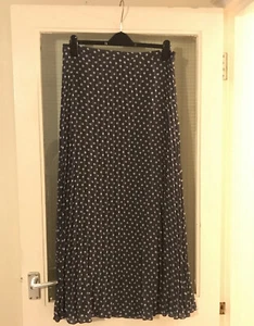 White Stuff Dark Purple Floral Midi Pleated Skirt Size 12 - Picture 1 of 12