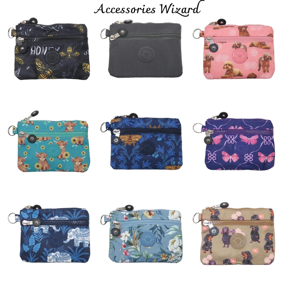 Ladies 2-Zippers-Water Resistance Coin Purse/Small/Printed/Plain Wallet - Image 1 of 3