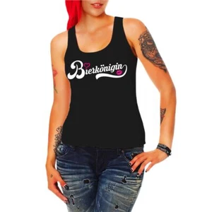 Damen Tank Top Bierkönigin mega lustige Sprüche Mädels JGA Alkohol Funshirt - Bild 1 von 2