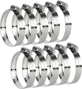Abrazadera de manguera, 10 piezas abrazaderas de manguera de acero inoxidable de 2,5 pulgadas para 1 1/2 pulgada a 2 1 - Imagen 1 de 12