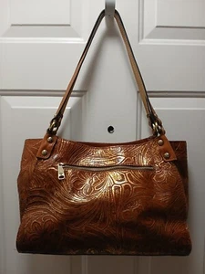 Patricia Nash Tobacco Fields Tooled Leather Metallic Purse & Matching Wallet EUC - Picture 1 of 14