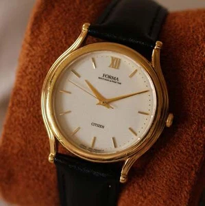 90s Citizen Forma Dress Watch Quartz Gold Tone Shimmery Dial Great Cond - Picture 1 of 8