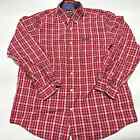 Chaps Button Up Shirt Men Size L Red Blue Yellow Plaid Long Sleeve Casual Preppy