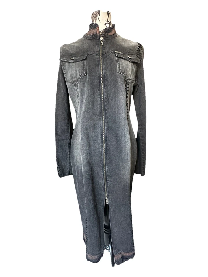 Vintage Y2k Parasuco Denim Cult Amanda Dress/Duster Jacket Tag Size L - Image 1 of 4