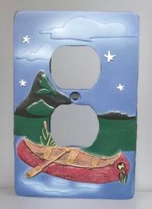 ✅ NUEVO Cabina Bosque Canoa Salida Receptáculo Cubierta Placa Pared Lodge Decoración Sellado - Imagen 1 de 3