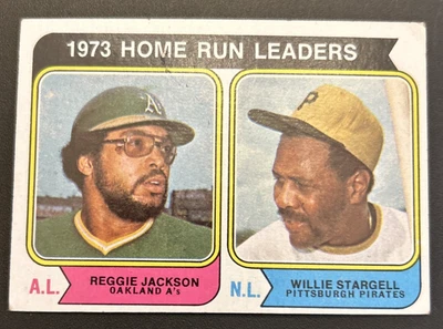 1974 Topps Baseball 1973 Home Run Leaders # 202 Reggie Jackson Willie Stargell Foto 1 de 3