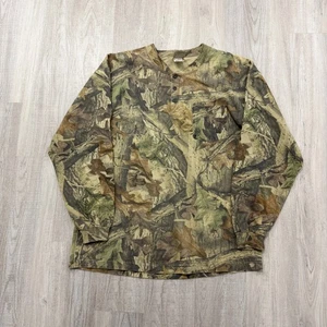 Vintage Jerzees Camo Henley Hemd Herren Large Grün Camouflage 90er Jagd 1990s - Bild 1 von 7