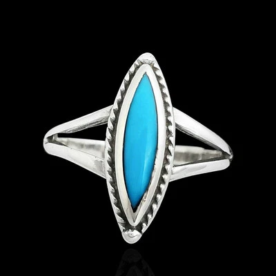 Twisted Wire Marquise Ring, Blue Resin, Size: 4 — 第 1/4 张图片