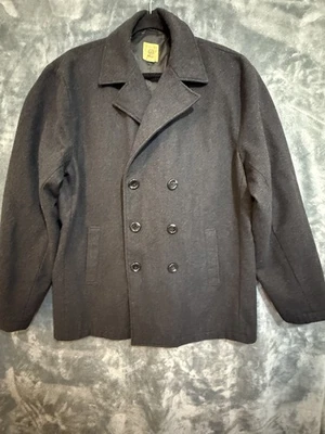 Trevero Men's Pea Coat Wool Blend Charcoal Gray Heavyweight Trendy XL  - Image 1 of 4