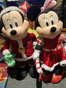 Walt Disney Natale Topolino Minnie Gemma in piedi Veranda Greeter Peluche 24" - Foto 1 di 9