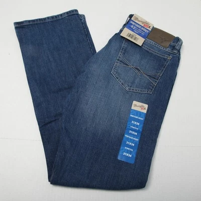 Pantalones de mezclilla Wrangler 20X vintage para hombre 31x34 azul calce ajustado elástico occidental Foto 1 de 4