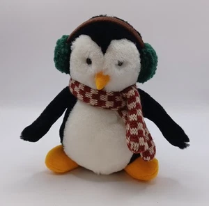 Vtg. Mervyns Penguin Plush With Earmuffs And Scarf 6". D2136 - Picture 1 of 15