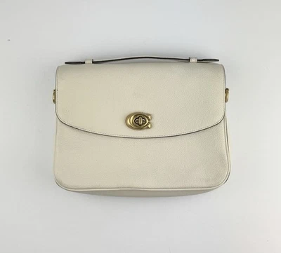 Coach Purse Cassie White Pebbled Leather Crossbody Top Handle 68348 - No Strap - Image 1 of 4