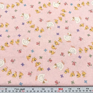 Vintage Sweet Lullaby by Deb Strain for Moda Ducks Pink Cotton HALF YARD Remnant - Picture 1 of 2