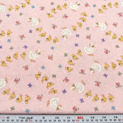 Vintage Sweet Lullaby by Deb Strain for Moda Ducks Pink Cotton HALF YARD Remnant - Image 1 of 2