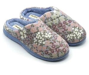 Dearfoams “Cozy Clog” Slippers Women’s Memory Foam Slip-On (Blue Floral) 7-8 M - Picture 1 of 1