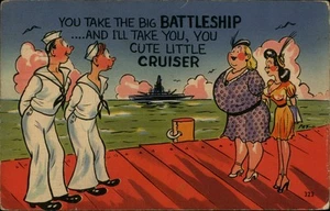 Postal de cómic de marinero 1943 Milwaukee Wisconsin de colección humor militar - Imagen 1 de 2