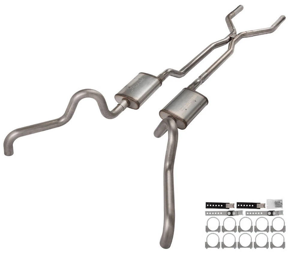 PYPES SFF40T Crossmember-Back Dual Exhaust System 1966-1971 Ford Fairlane 14 in. Foto 1 de 4
