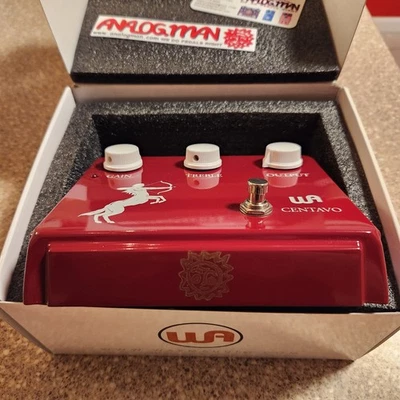 Raro Oxblood Red Analogman Modded Centavo Klon Klon--Diodos mejorados de audio cálido Foto 1 de 4