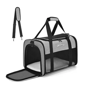 Cat Dog Carrier for Small Medium Cats Puppies up to 18 Lbs（Grey）,Soft Sided C... - Picture 1 of 6