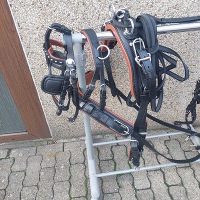 Top  Einspänner  Geschirr Mini Mini Shetty schwarz/braun quick out anatomisch  - Bild 1 von 4