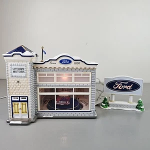 UPTOWN MOTORS FORD 56.54941 Dept 56 SNOW VILLAGE Lights Mustang rotiert teilweise - Bild 1 von 15