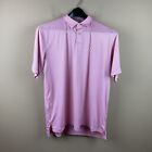 Peter Millar summer comfort men’s L polyester pink short sleeve golf polo shirt