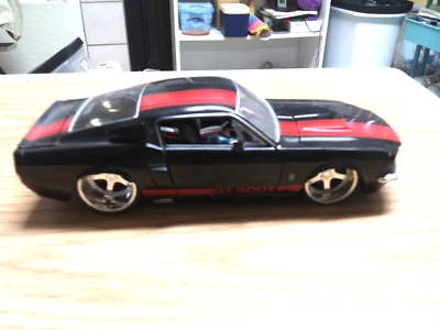 1967 Jada Shelby GT500KR черная красная полоса 1/24 литая - Изображение 1 из 4