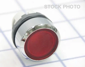 ABB Modular MOMENTARY Flush Push Button MP1-31R Red- Chrome Metal, FREE SHIP! - Picture 1 of 3