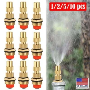Brass Misting Nozzles Mister Sprinkler Outdoor Cooling System Garden Sprayer - Picture 1 of 12