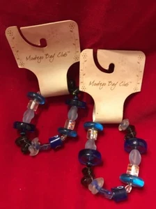 2x Montego Bay Club Glass Bead Blue Clear Bracelets New Very Nice - Picture 1 of 4