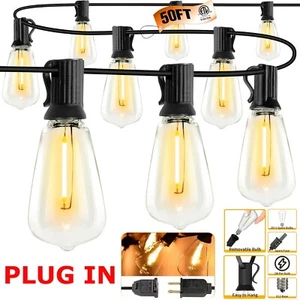 ST38 LED Outdoor String Lights, Waterproof Lights, Shatterproof LED Edison Bulbs - Picture 1 of 20