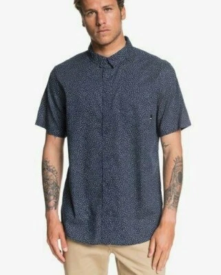 QUIKSILVER Men's S/S Button-Up Shirt MINIMO REGULAR - BYK6 - XLarge - NWT - Image 1 of 2