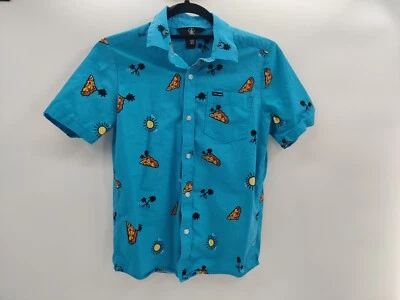 Camisa con botones Volcom azul pizza y sol para niño talla mediana Foto 1 de 4