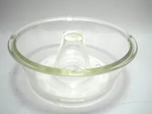 Glasbake Heavy Clear Glass Angel Food Cake Pan Bundt Jello Tube-Vintage - Picture 1 of 3