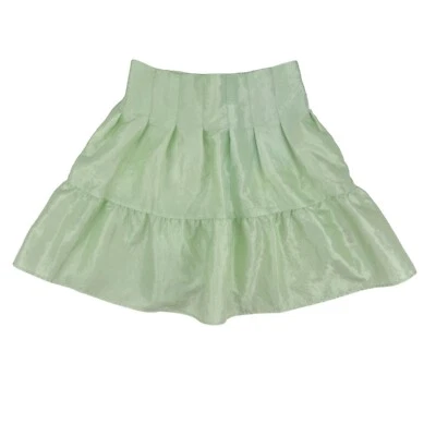 NUEVO CON ETIQUETAS Topshop Linterna de Tafetán Plisada Mini Falda Verde Menta Para Mujer 2 Fairycore Foto 1 de 4