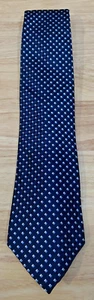 Jones New York 100% Silk Tie Men's Navy Blue Necktie Geometric Preppy Dad CEO - Picture 1 of 5