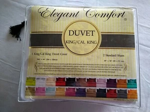 Elegant Comfort DUVET COVER & 2 SHAMS, Soft & Wrinkle Free - KING/CAL - White - Picture 1 of 4